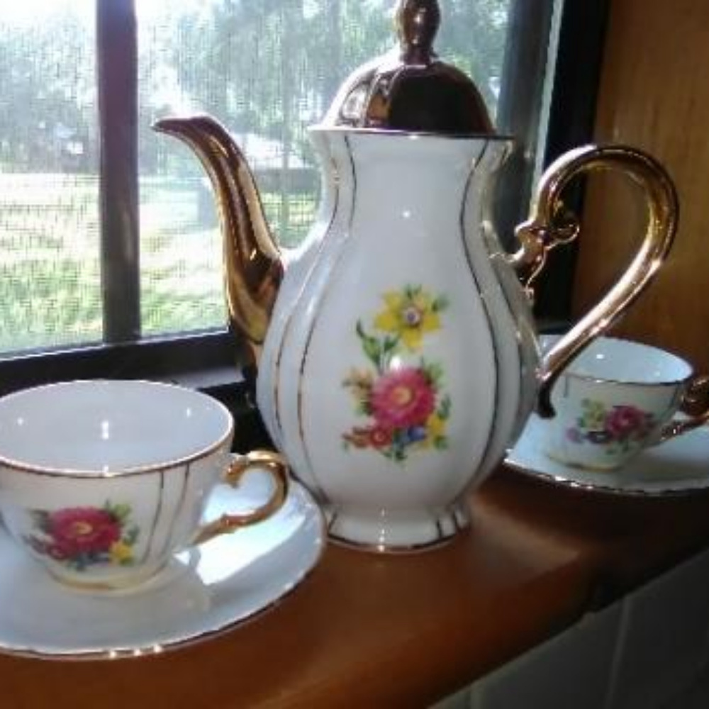 Vintage Bavarian China Josef Kuba JKW Tea Set